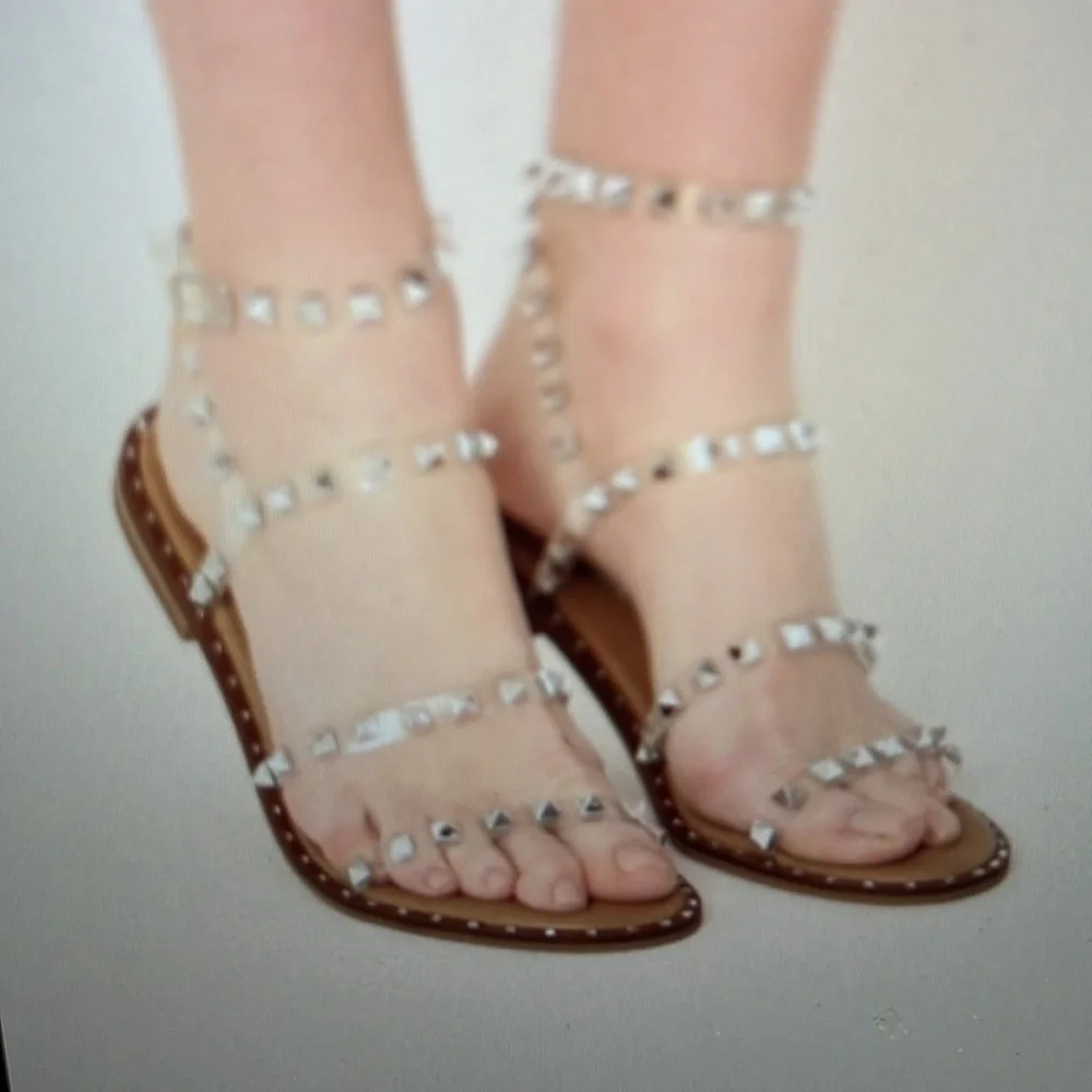 NWOT Brand new! Steve Madden Travel Clear Sandals in Size 7.5. Still in Box - Picture 14 of 15